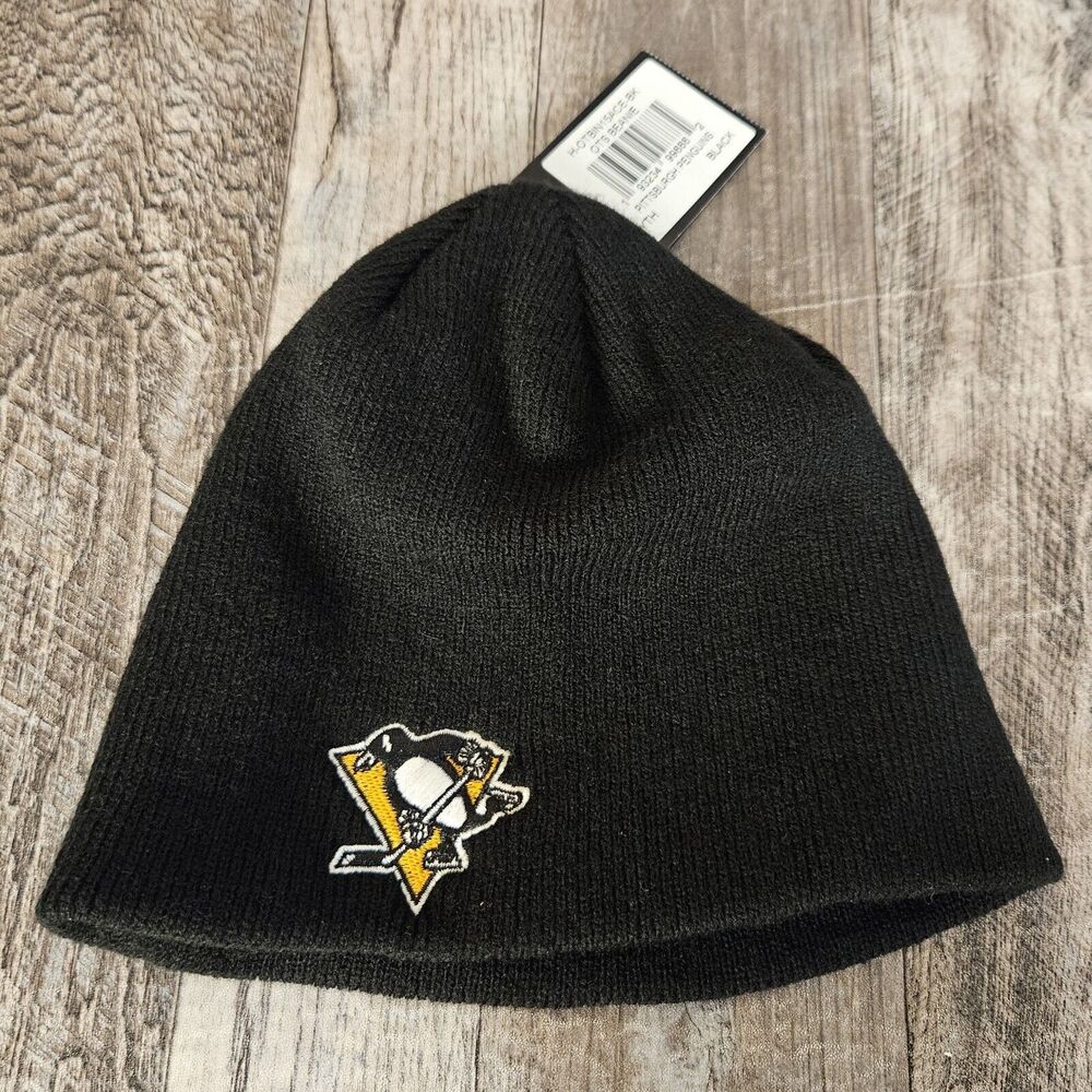 New NHL Pittsburgh Penguins OTS Youth Child Beanie Cap Hockey Fan Winter Black